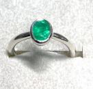 Silber Ring mit Smaragd, 4 Karat, 5x7mm oval, Größe 53